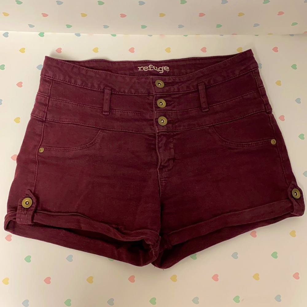 High waisted Maroon shorts